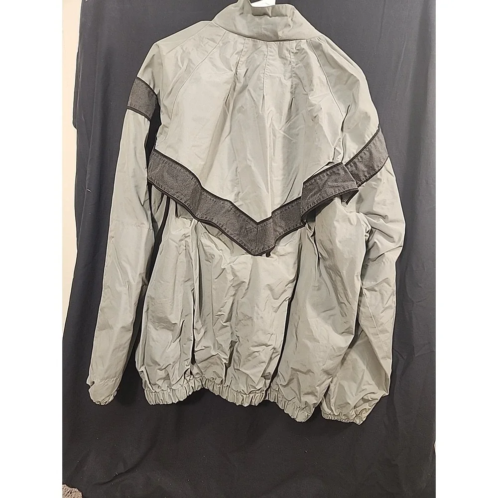 US Army IPFU Jacket Mens Medium Long Gray Nylon Full Zip Mesh Lined Windbreaker - Picture 6 of 7